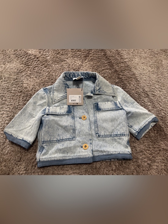 Patou Jackets & Blazers - Patou Short-sleeved cotton blend jacket